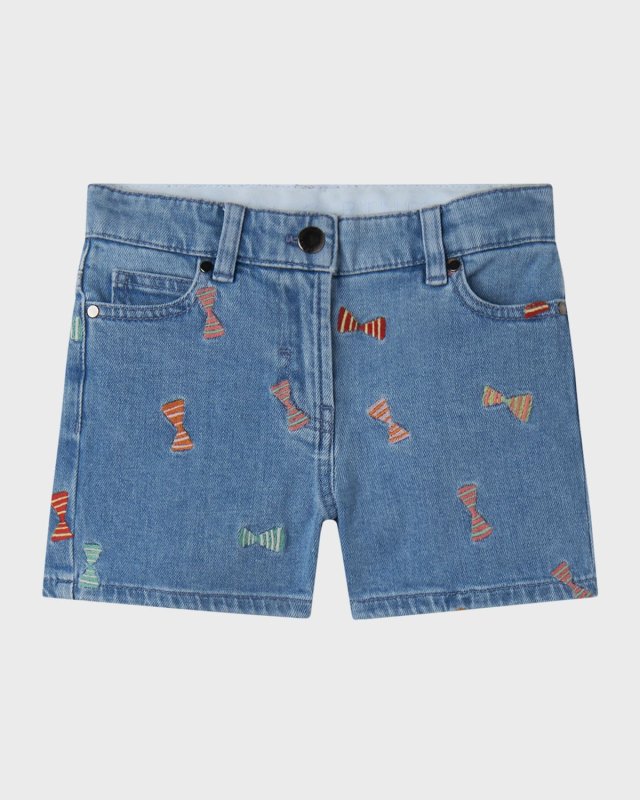 Girl's Bows Denim Shorts, Size 4-12